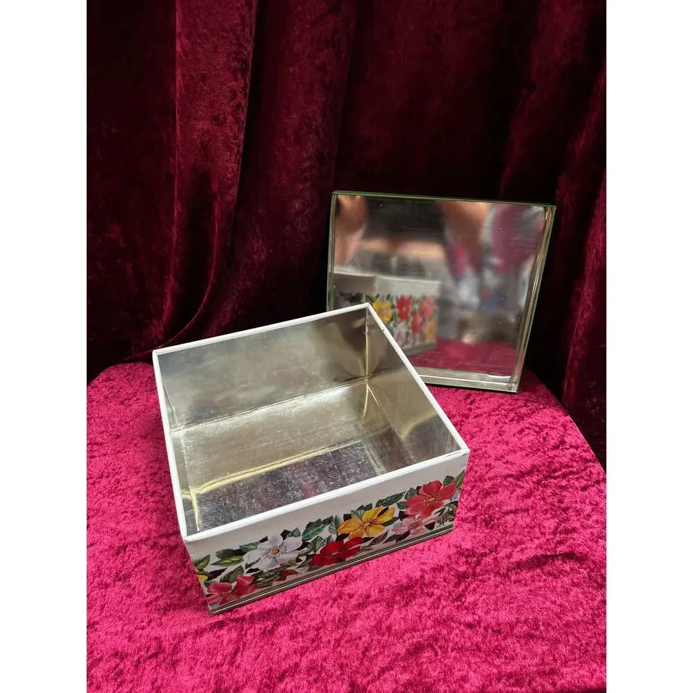 Vintage Tin Storage Box – Colorful Wildflower Print - Made In England